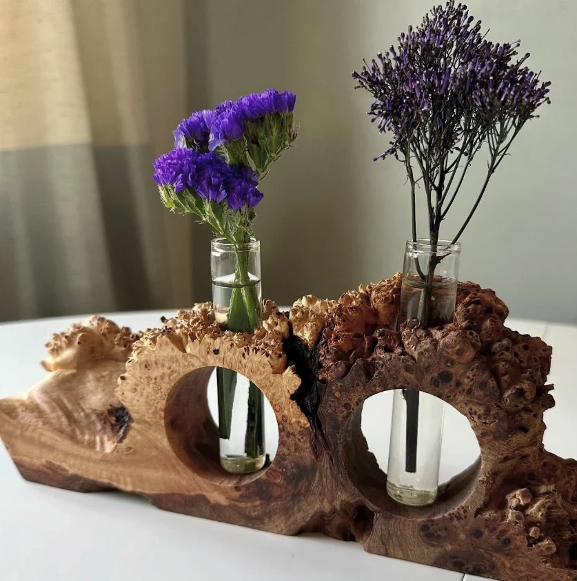 Rustic Carved Sunflower-Pumpkin Tabletop Decor