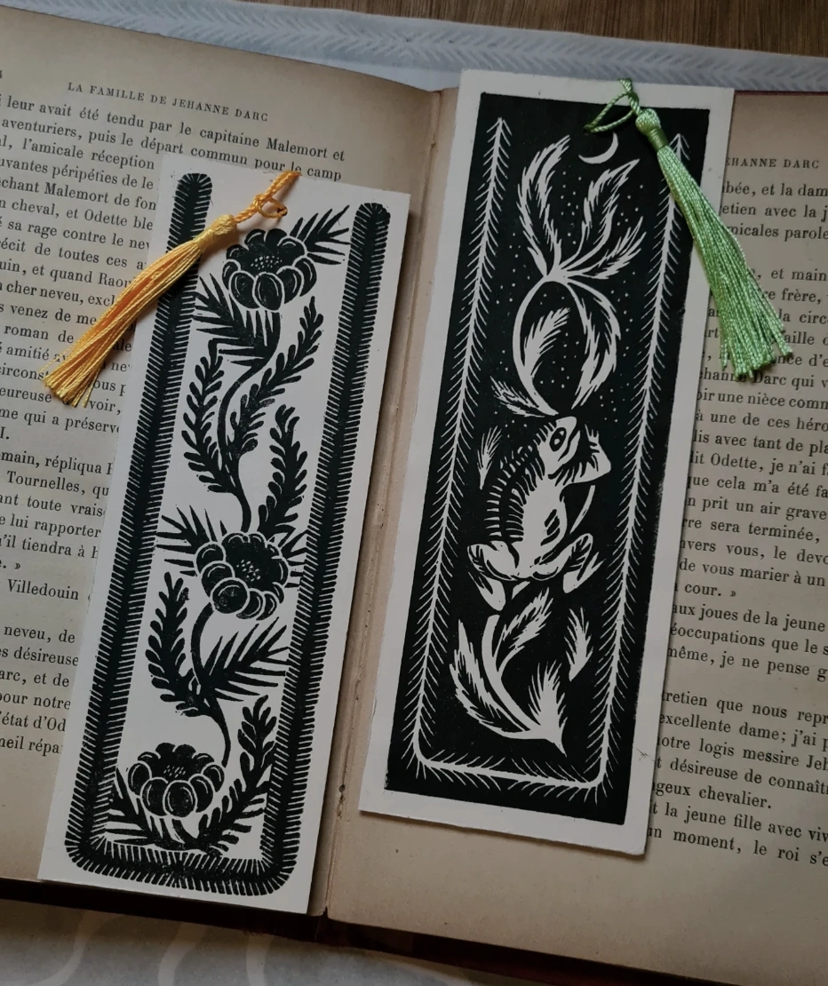 Watercolor Sunset Bookmarks with Pine Trees and Stars