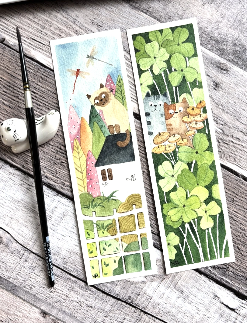 Cross-Stitch Sword Bookmark Featuring Purple and Gold Details