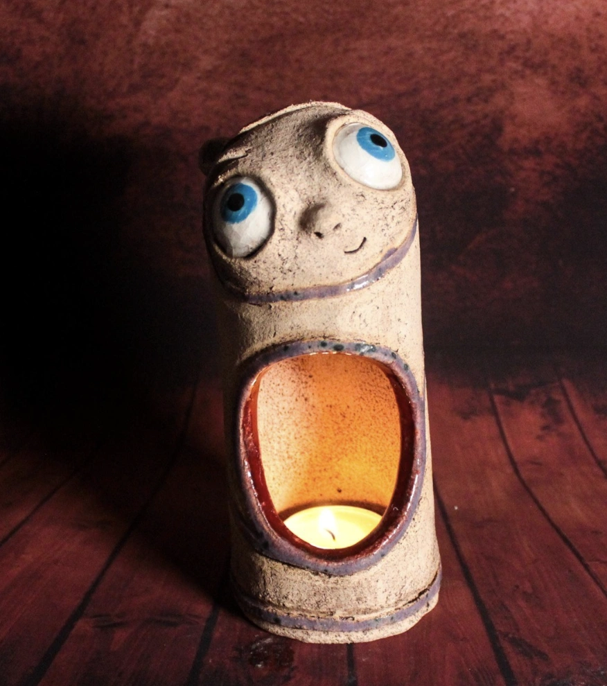Earth-Toned Glazed Ceramic Handmade Candle Holders