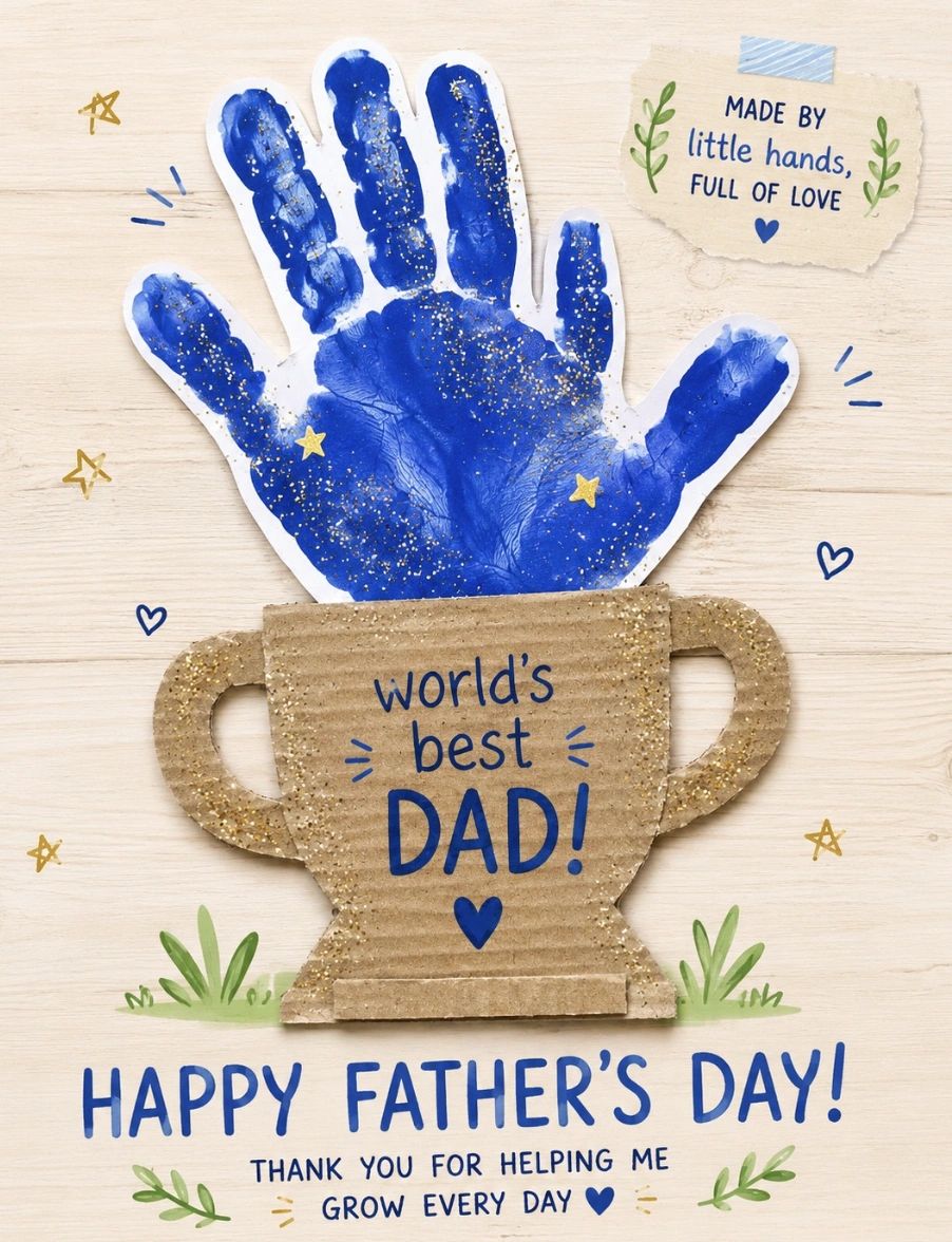 “Daddy’s Breakfast Plate”: Handprint and Footprint Breakfast Art