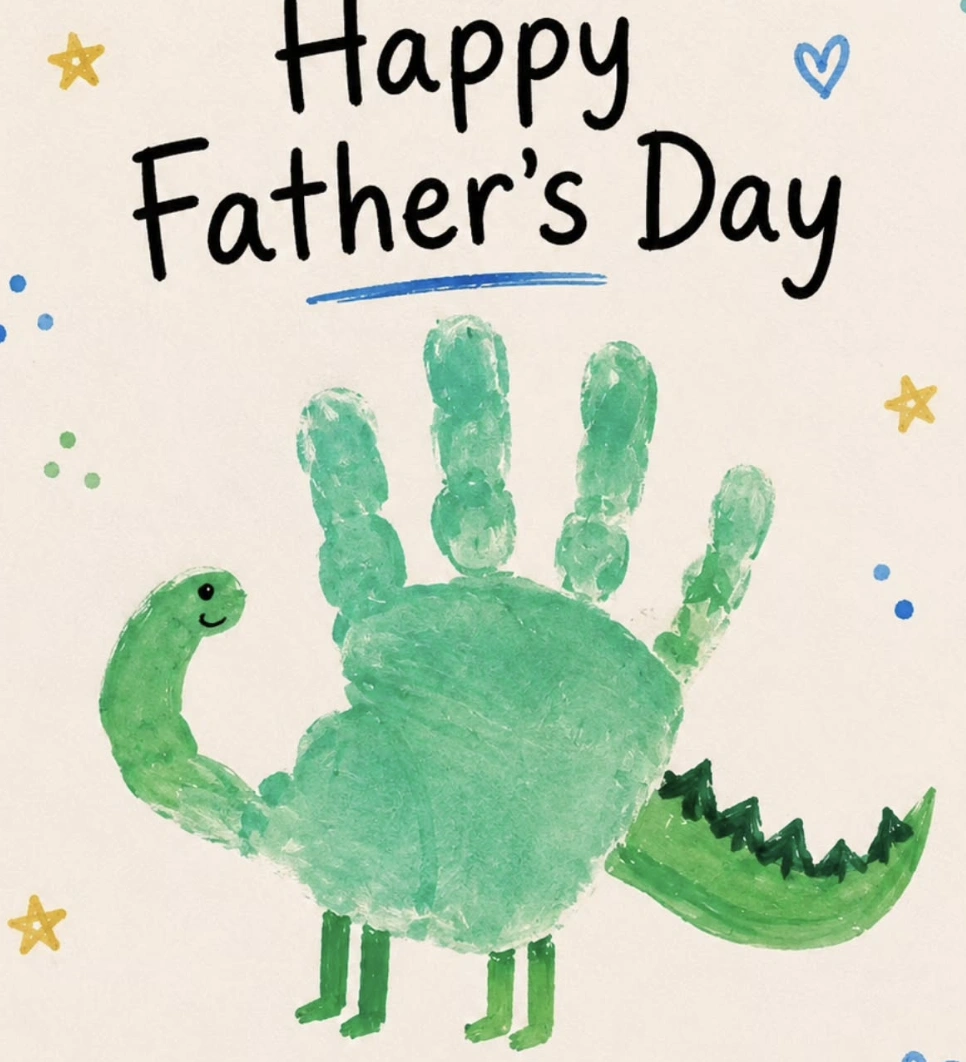 “Powered By Your Love, Dad!” – Footprint Lightbulb Father’s Day Card