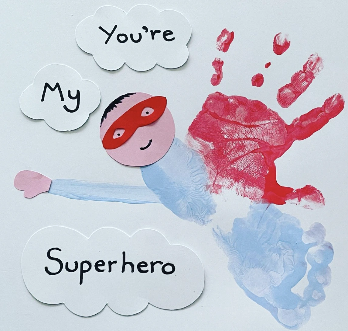 Handprint Accordion Fold: Personalized Father’s Day “This Much” Cards