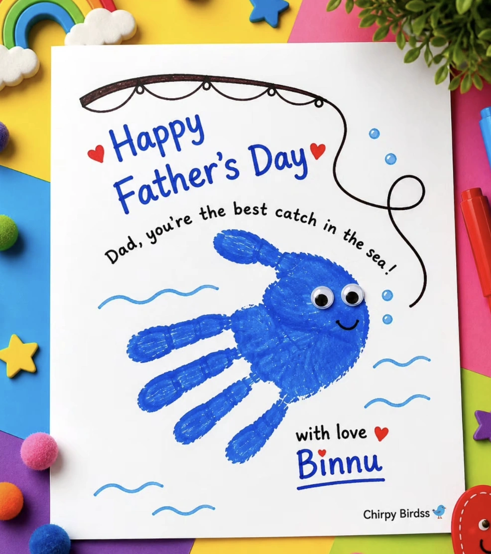 “Dad, You Rock!” Father’s Day Card With Painted Pebble People