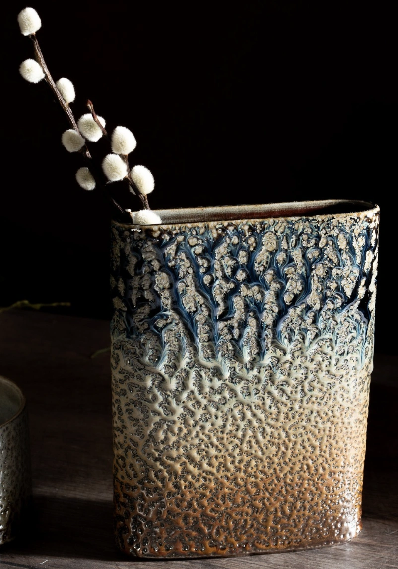 Mystical Teal Mug with Golden Crescent and Floral Details