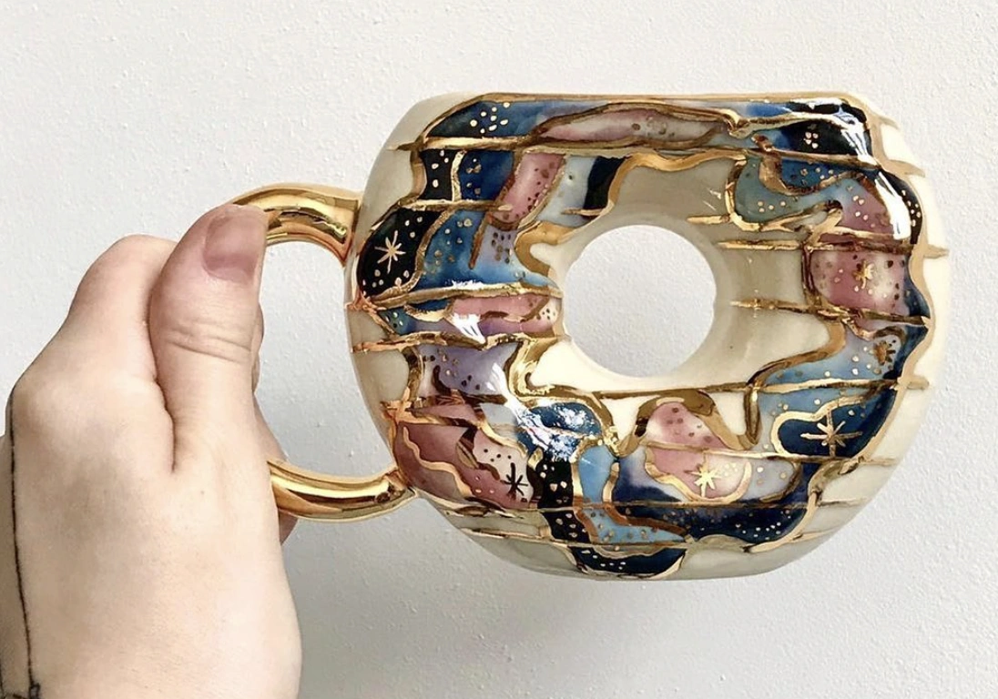 Abstract Family Figures: Carved and Painted Pottery