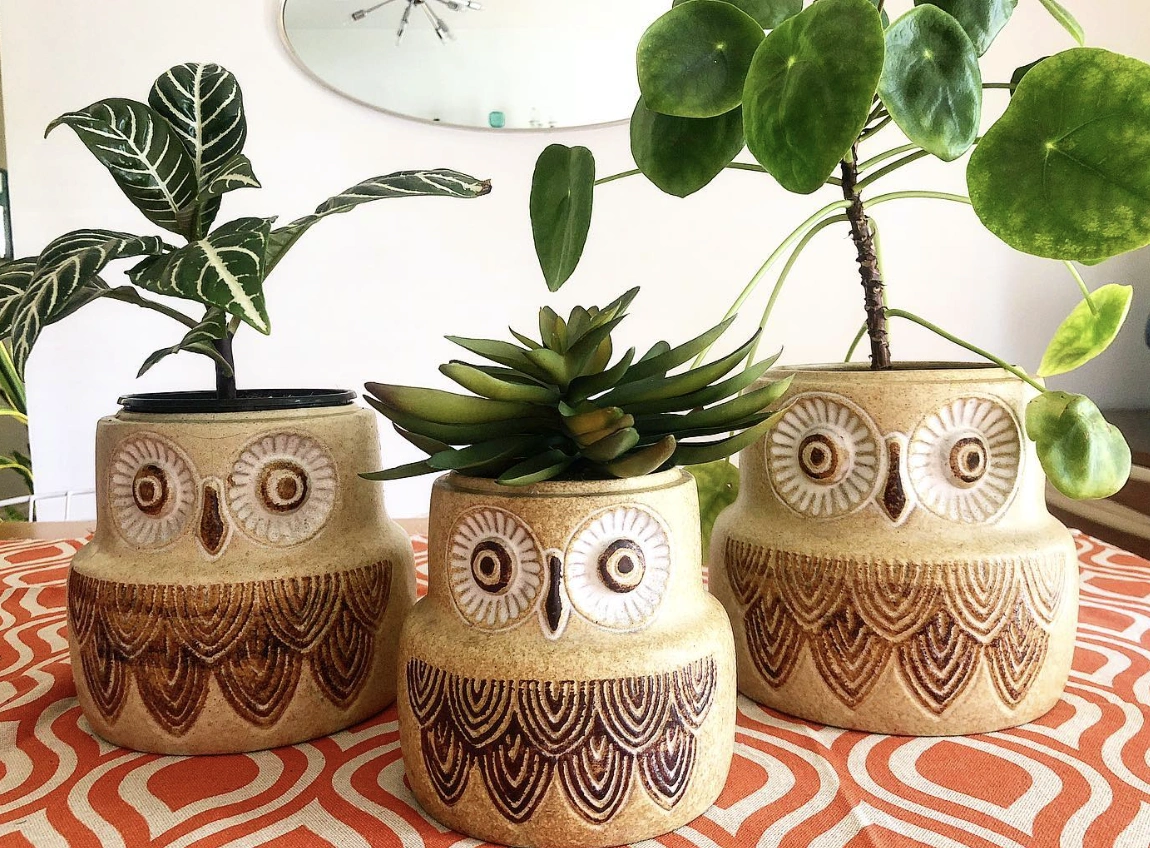 Stacked Ceramic Mugs with Colorful Flower Pattern