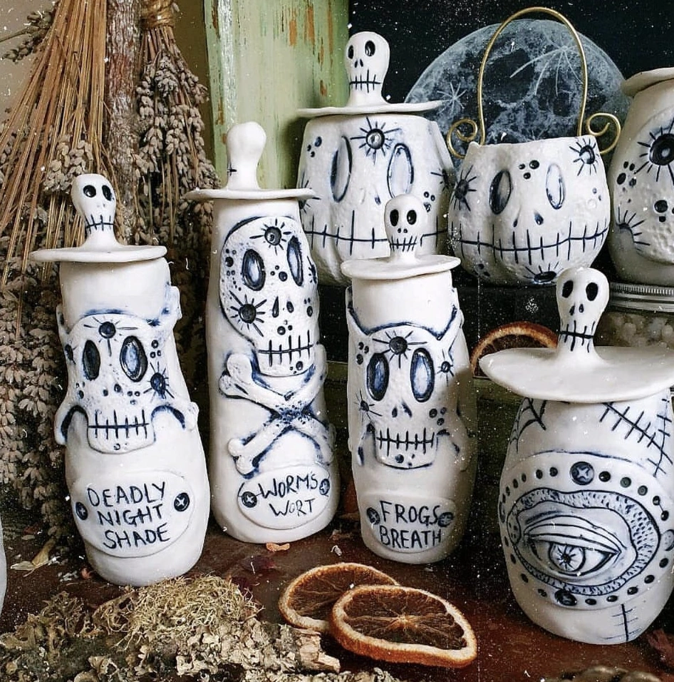 Hand-Painted Fish Motif Ceramic Mugs