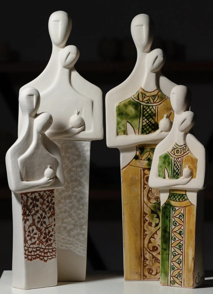 Hand-Painted Ceramic Vase and Bowl: Bohemian Chic Decor