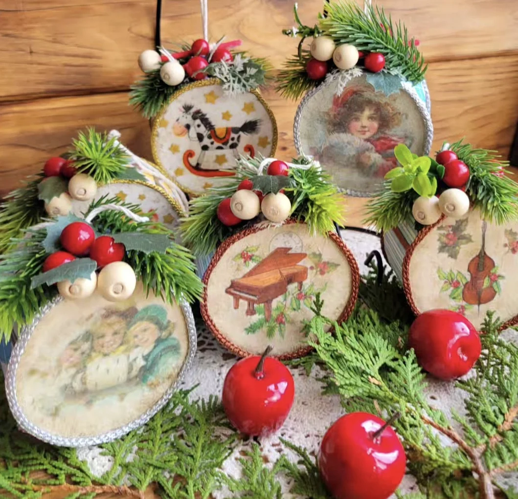 Hand-Painted Gingerbread House Scene & Ornament Garland Set