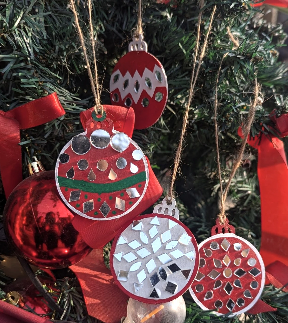 Handmade Christmas Character Coasters: Santa, Snowman, Reindeer, and More.