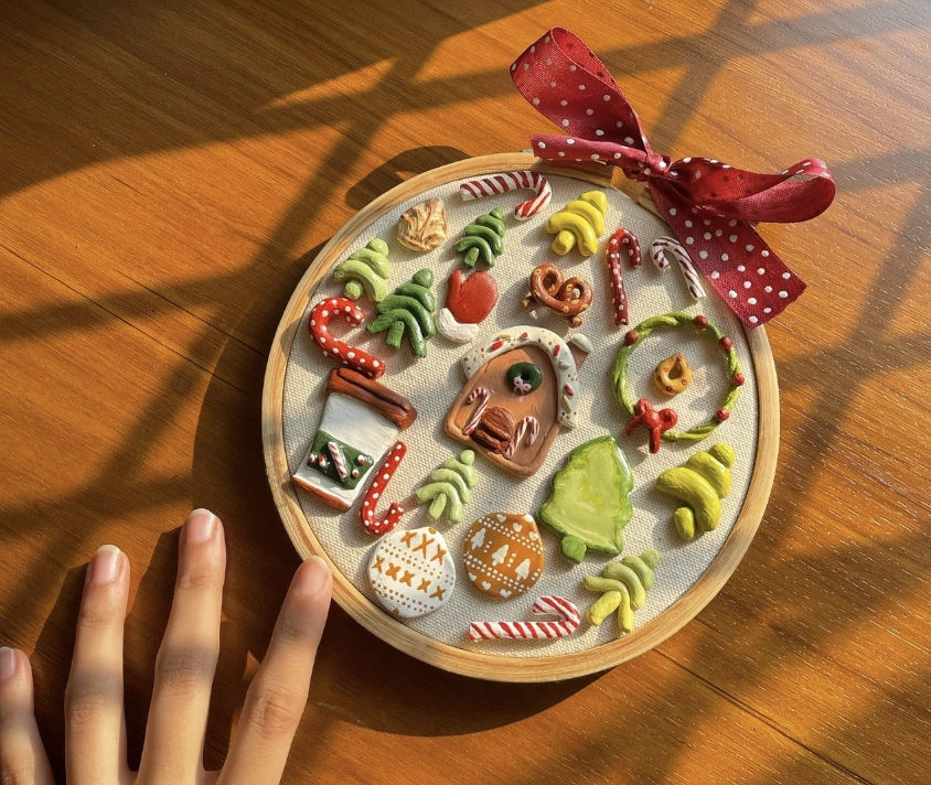 Personalized Ceramic Ornament with Gingerbread Man Design