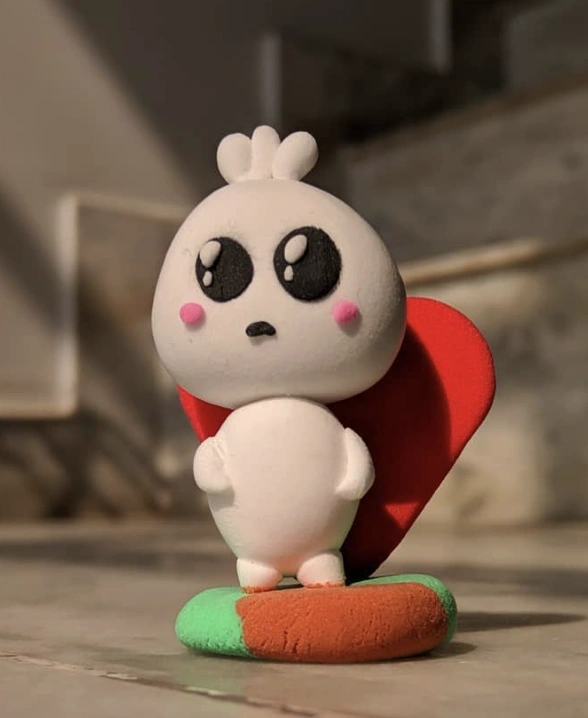 Stylized Office Worker: Handmade Foam Clay Art Figure