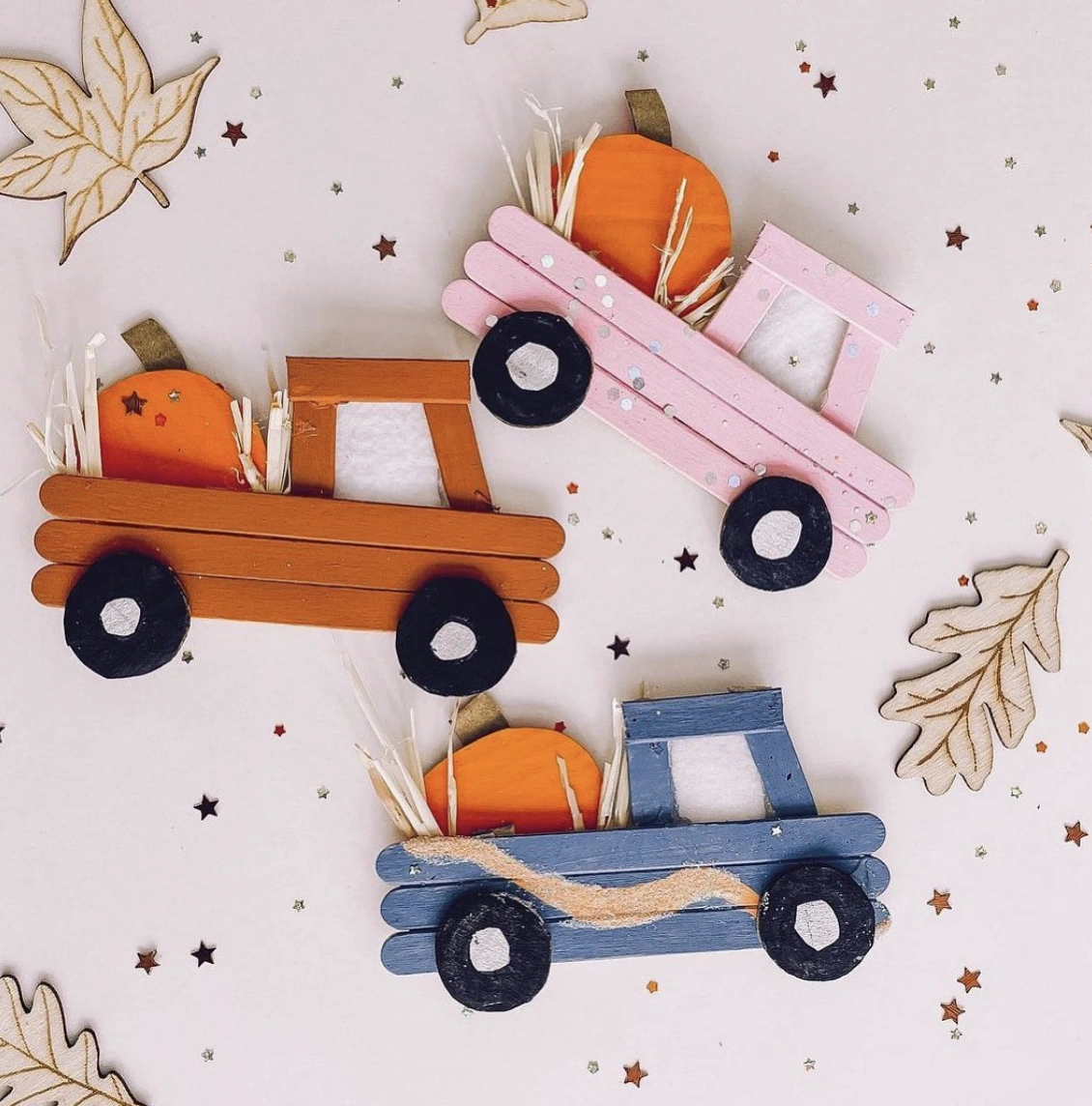 Fall Harvest Truck Craft: Popsicle Stick Edition
