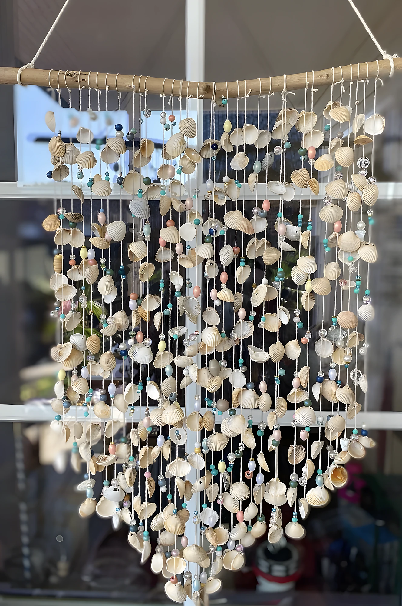 Shell Fringe Wind Chime with Soft Bead Drops