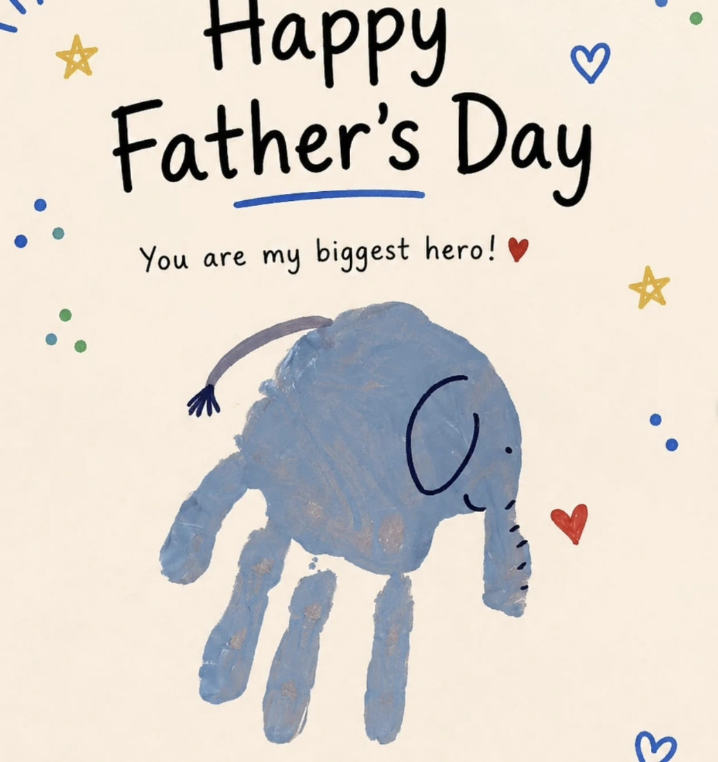"Dino mite" Handprint Father's Day Card
