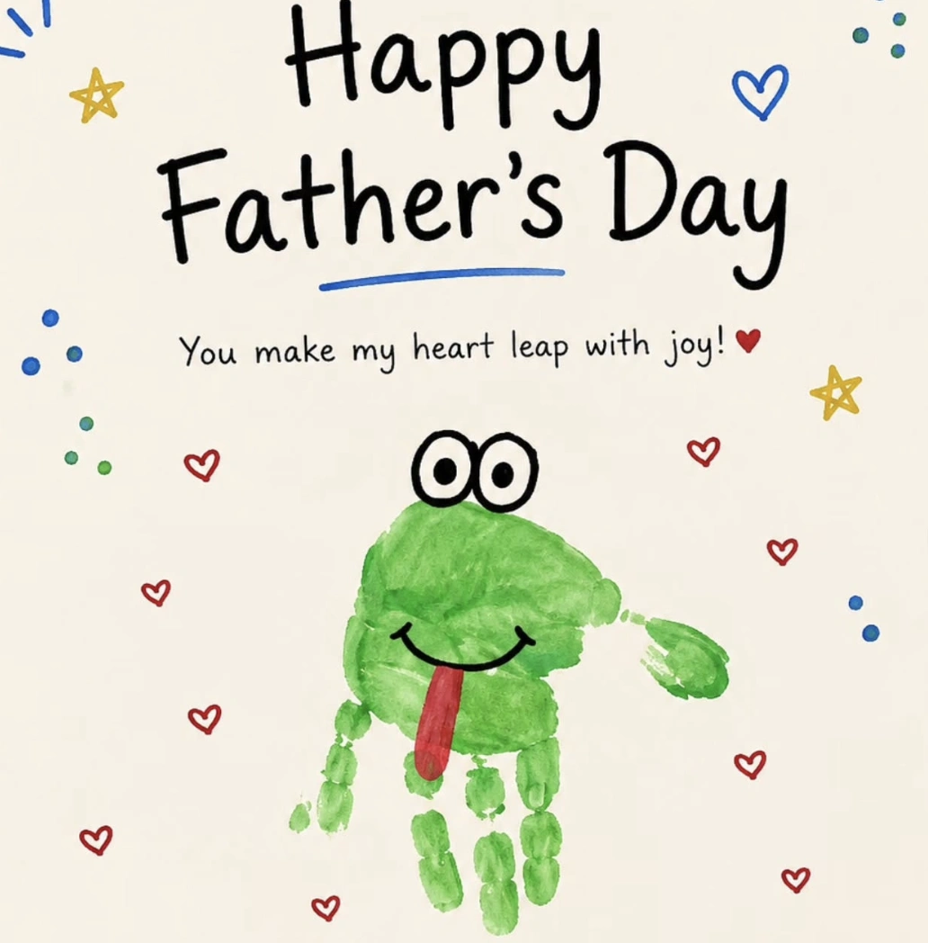 Cute Handprint Frog: A Kids' Fathers Day Card