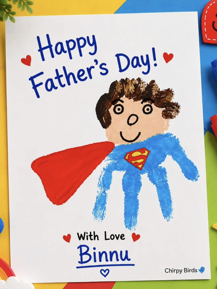 Handprint Honeybee Fathers Day Cards for Kids: Craft Edition
