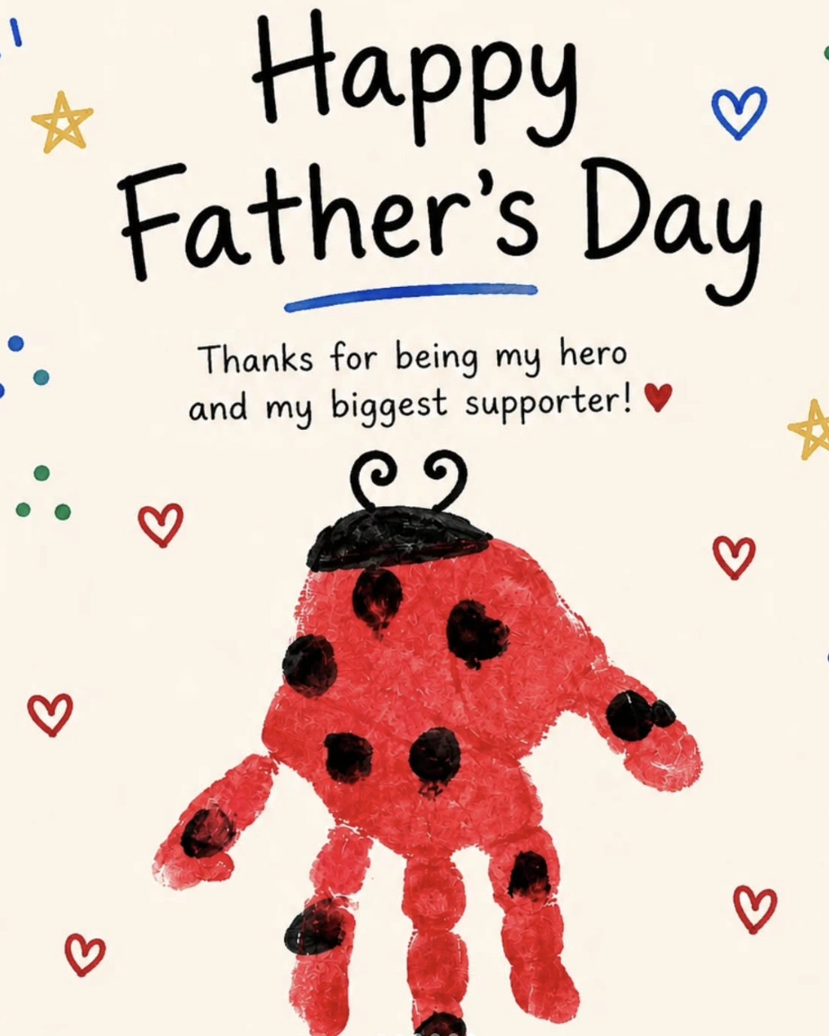 Ladybug Handprint: A Sweet Father's Day Card