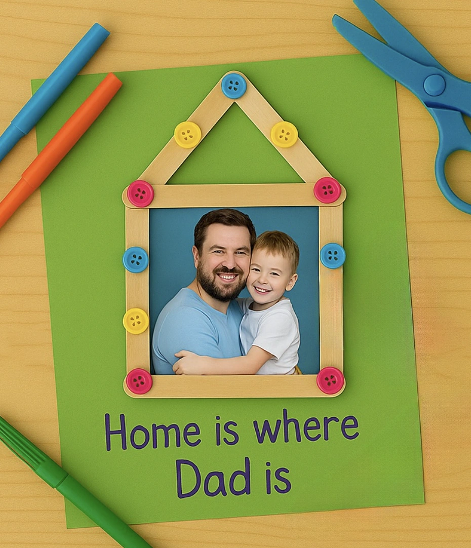 Adorable Footprint Ladybug "Happy Father's Day" Card