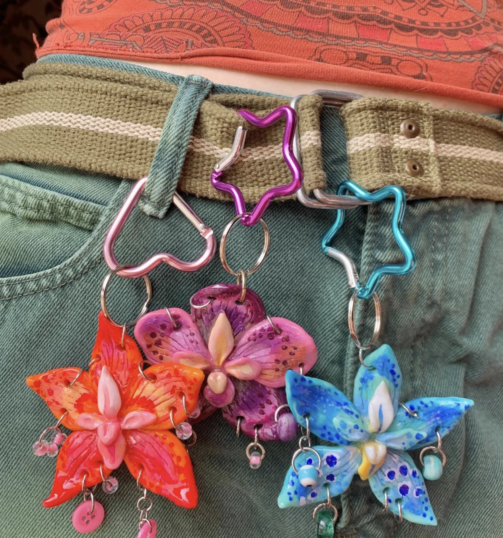 Flower Power! Polymer Clay Charms on a Belt