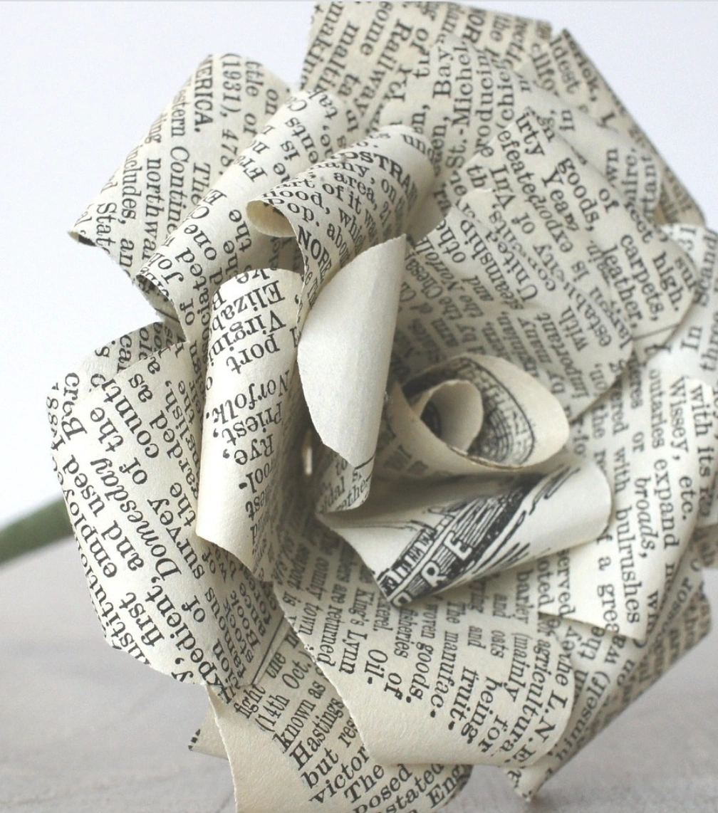 Handmade Paper Cutout Valentine's Card with Blossoms