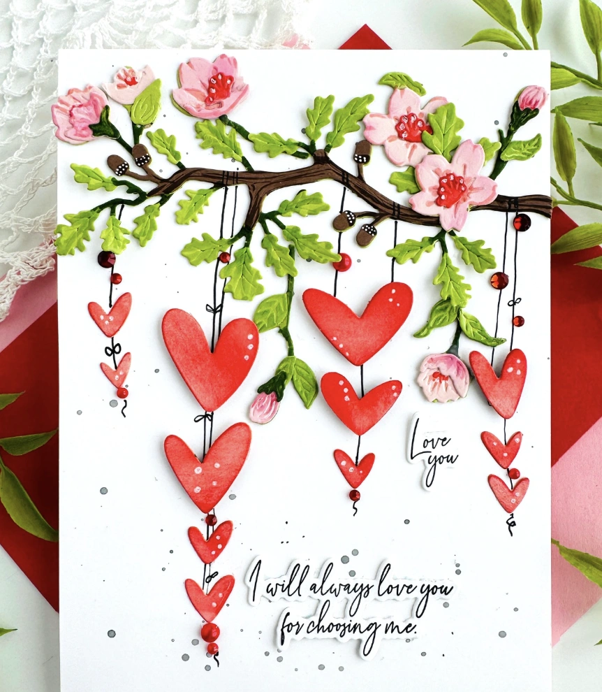 Embroidered "I Love You" Hoop Art