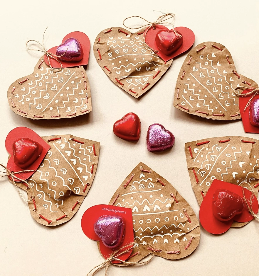 Whimsical Wool Heart Valentine Cards
