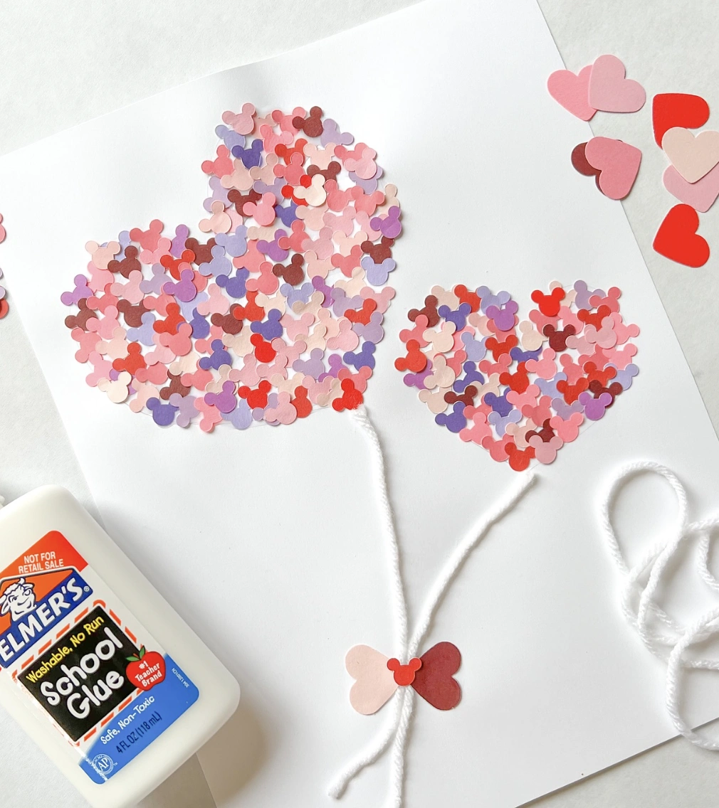 Mosaic Tile Heart Decorations: Pink and Rainbow Valentines