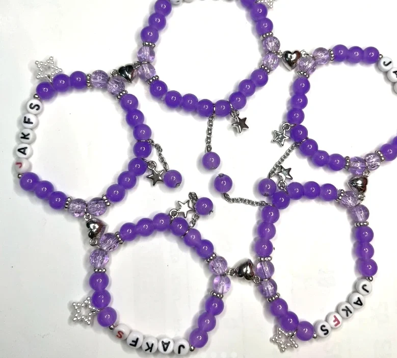 Personalized Beaded Name Bracelets with Charms