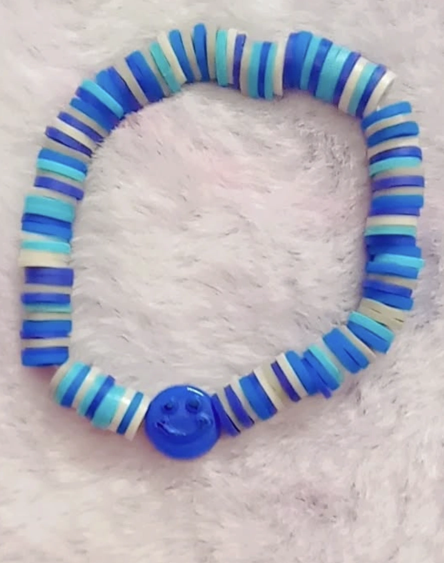 Pastel Polymer Clay Bracelet with Gold Accents
