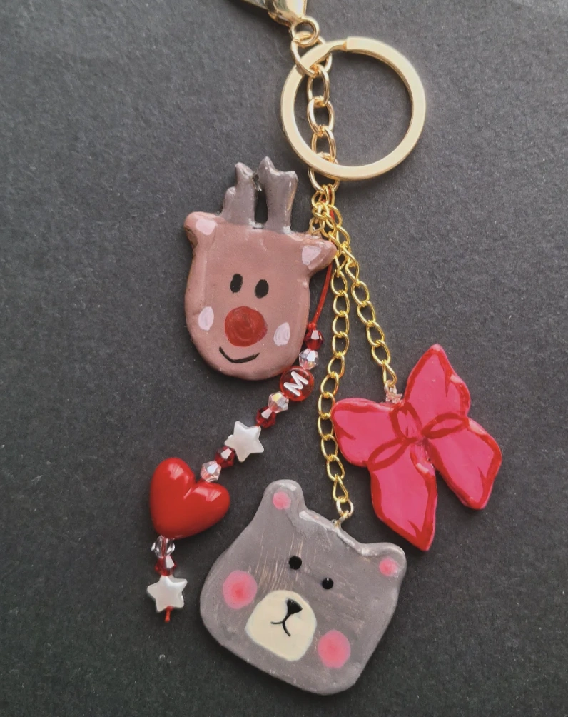 Playful Monkey Holding Banana: Polymer Clay Charm
