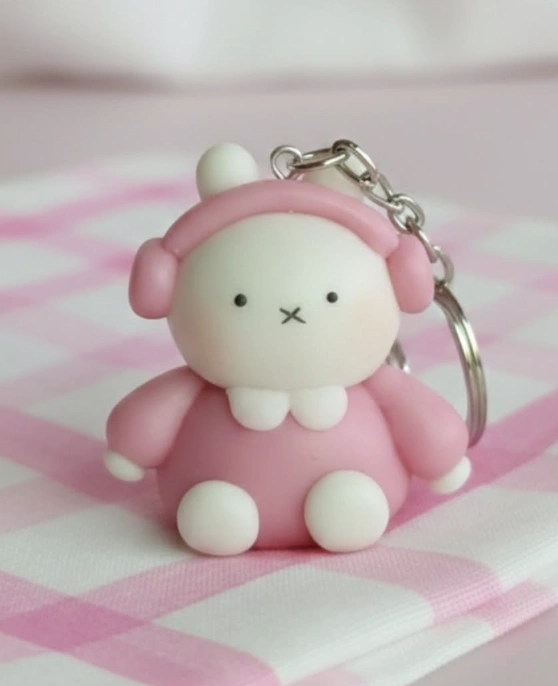 Handmade Polymer Clay Candy Corn Keychain