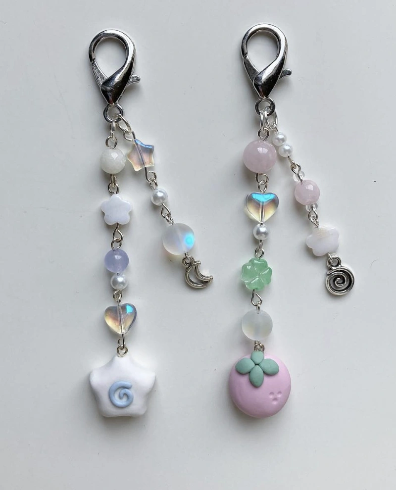 Delicate Clay Charms: Pastel Star and Pink Mochi